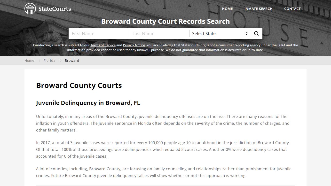 Broward County, FL Courts - Records & Cases - StateCourts